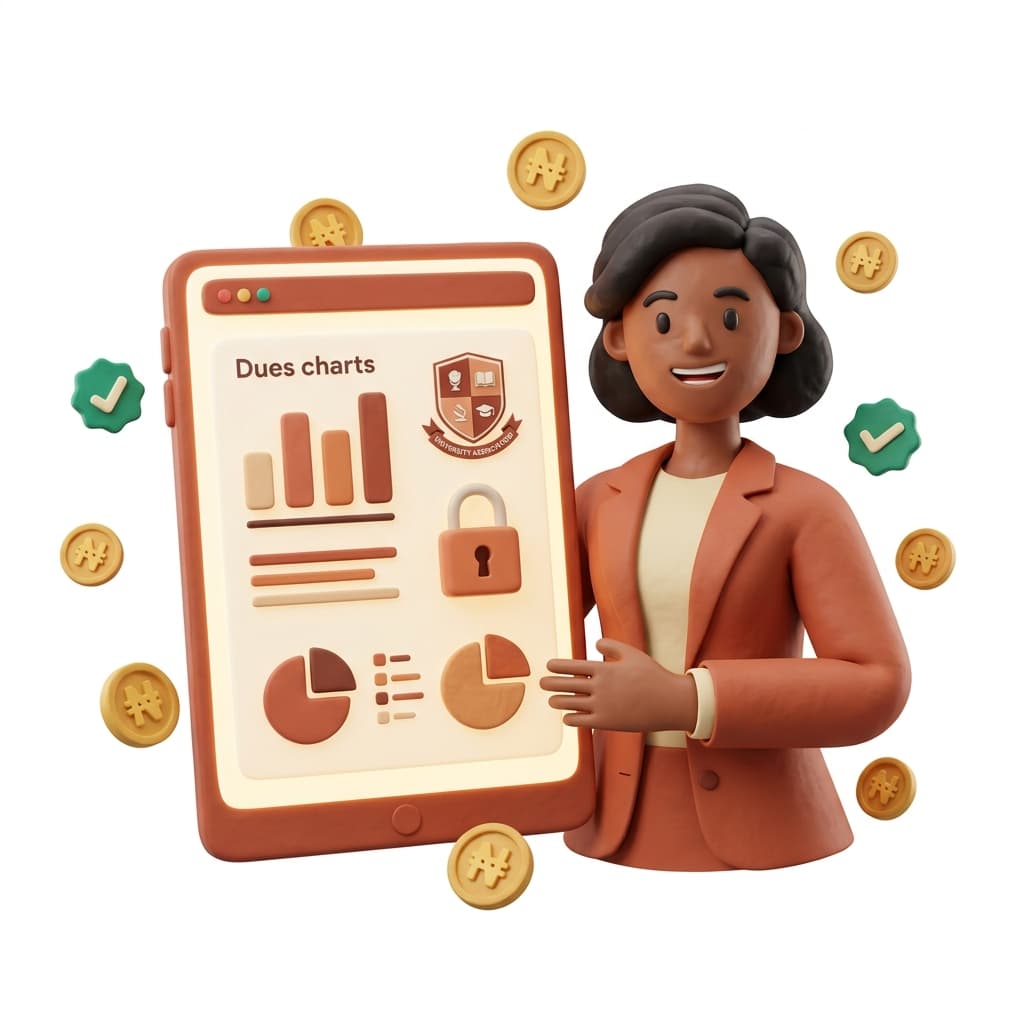 Student association leader reviewing financial dashboard